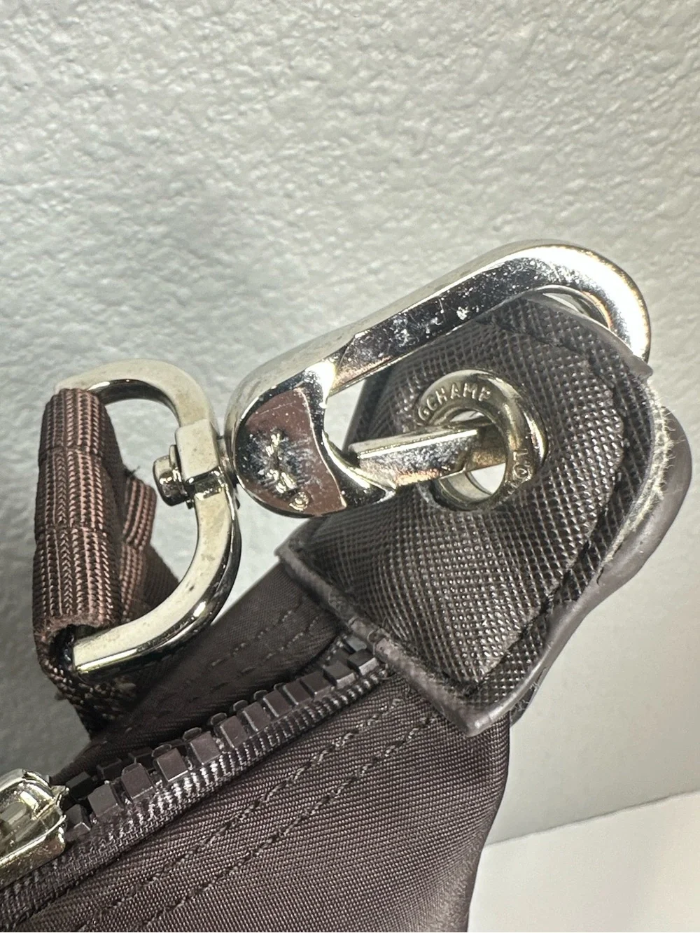 LONGCHAMP Le Pliage Original Dark Brown Tote Silver Hardware